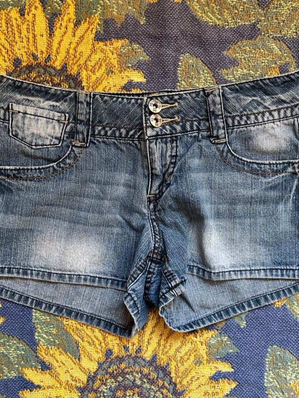 Vintage Y2K micro mini shorts by SO Clothing blue denim shorts